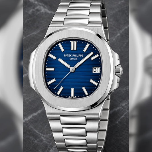 Patex Philippe Luxury Blue Dial Stainless Steel Watch