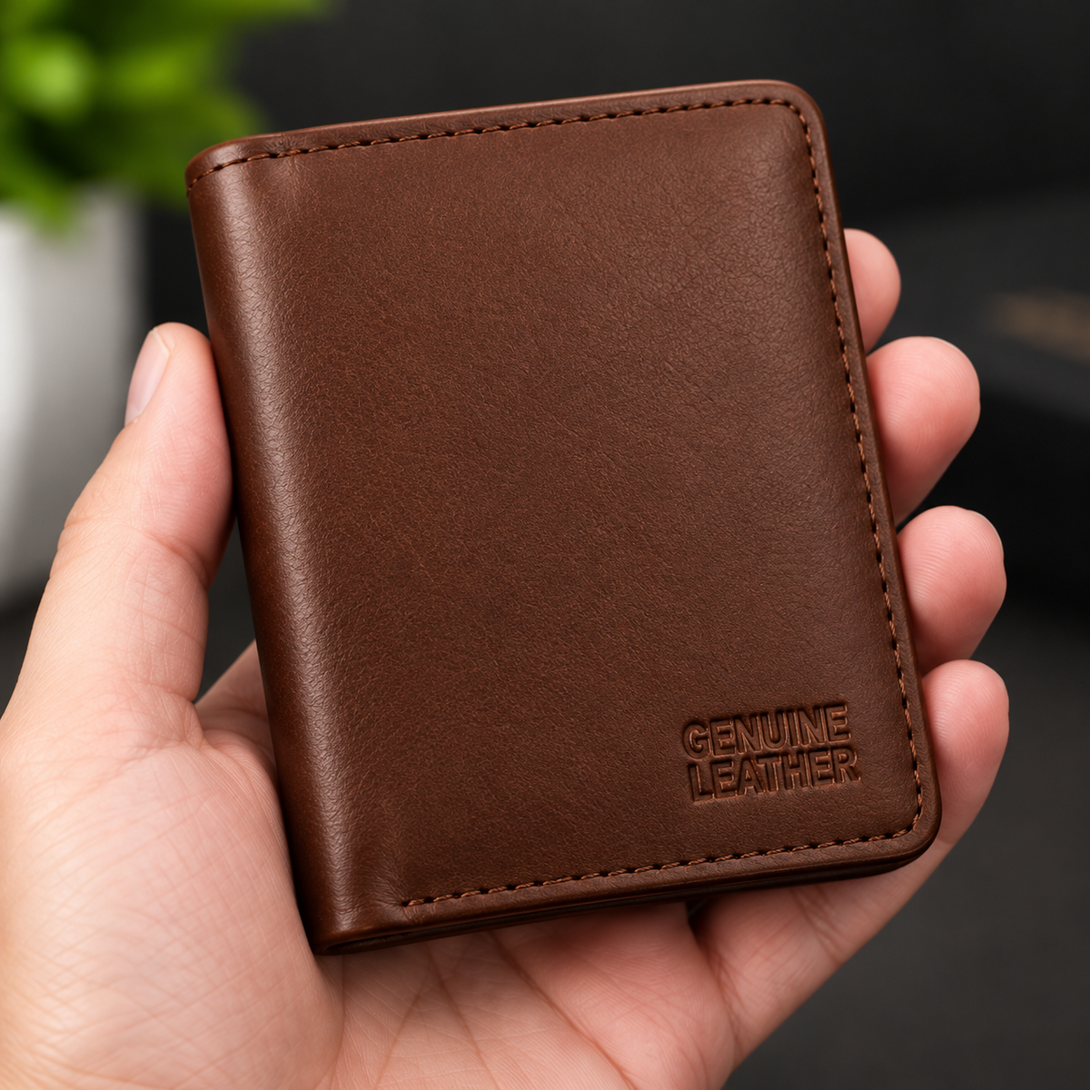Premium Black Genuine Leather Card Holder Wallet