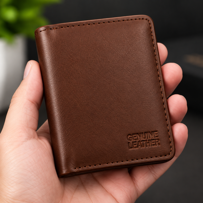 Premium Black Genuine Leather Card Holder Wallet