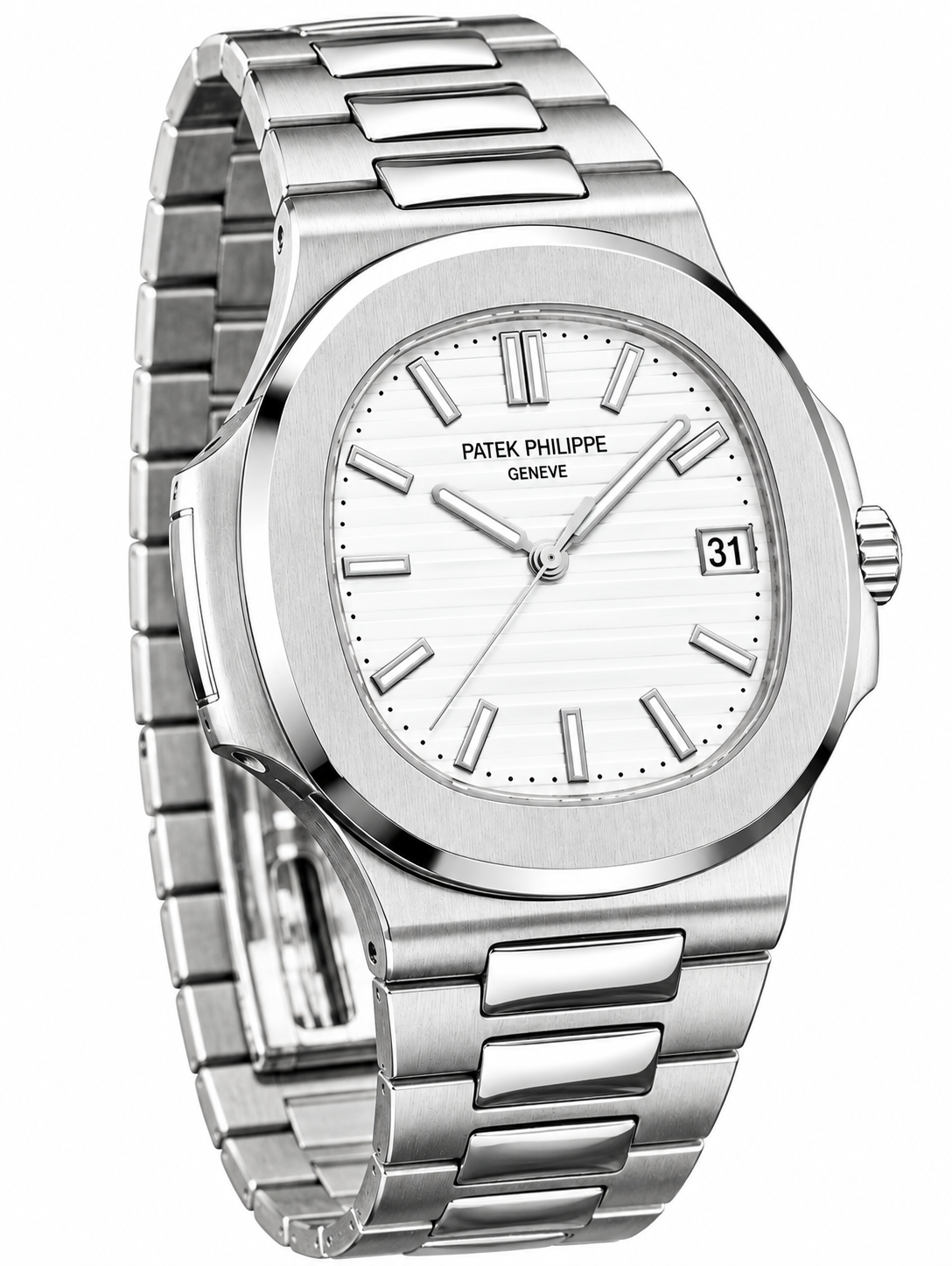 Patex Philippe Luxury White Dial Stainless Steel Watch