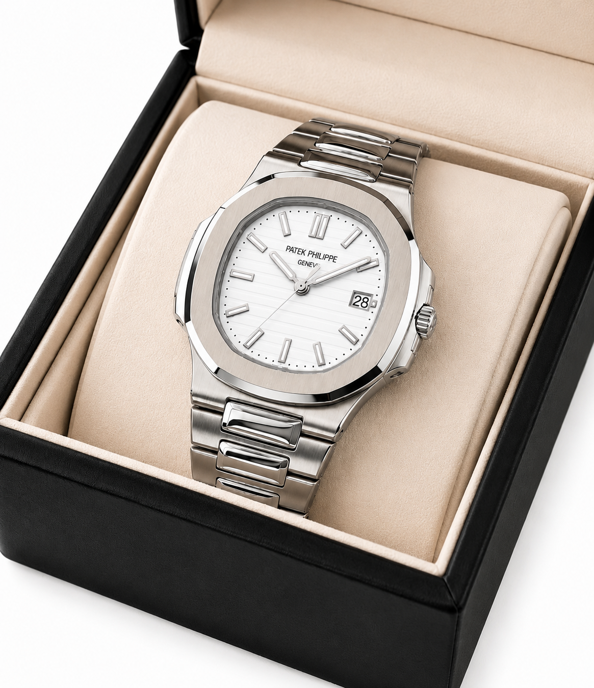 Patex Philippe Luxury White Dial Stainless Steel Watch