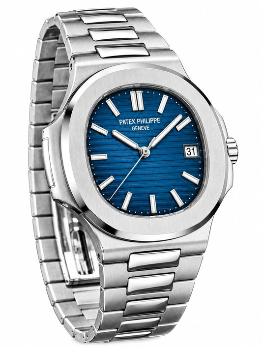 Patex Philippe Luxury Blue Dial Stainless Steel Watch