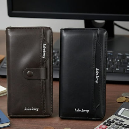 Unisex Cow Leather Long Zip Wallet For Men And Women Luxury Business Style Black Brown All Season Classic Design