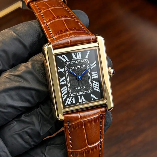 Cartier Tank – Brown with Black & White Dial