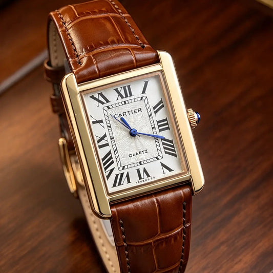 Cartier Tank – Brown with Black & White Dial