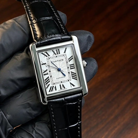 Cartier Tank – Black with Black & White Dial