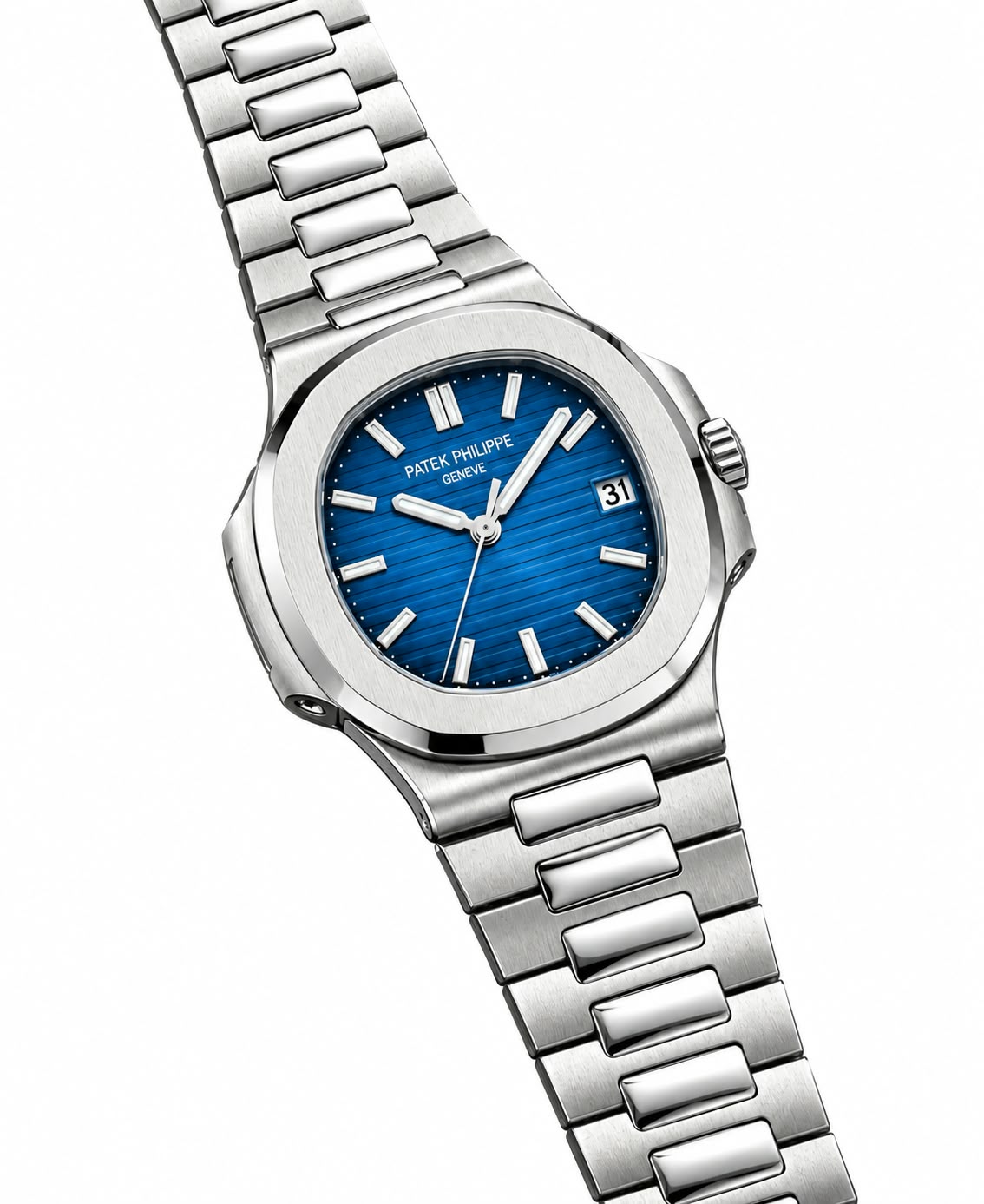 Patex Philippe Luxury Blue Dial Stainless Steel Watch
