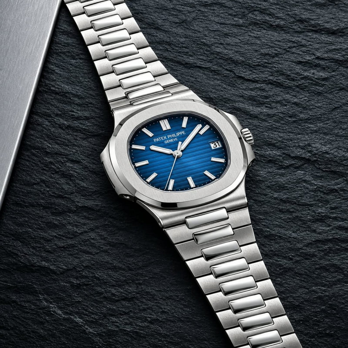 Patex Philippe Luxury Blue Dial Stainless Steel Watch