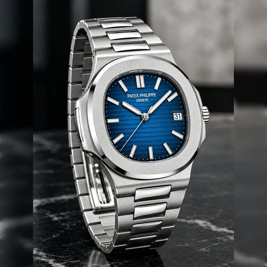 Patex Philippe Luxury Blue Dial Stainless Steel Watch