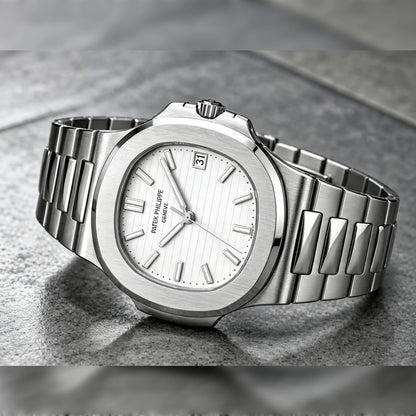 Patex Philippe Luxury White Dial Stainless Steel Watch