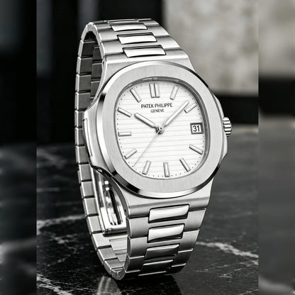 Patex Philippe Luxury White Dial Stainless Steel Watch