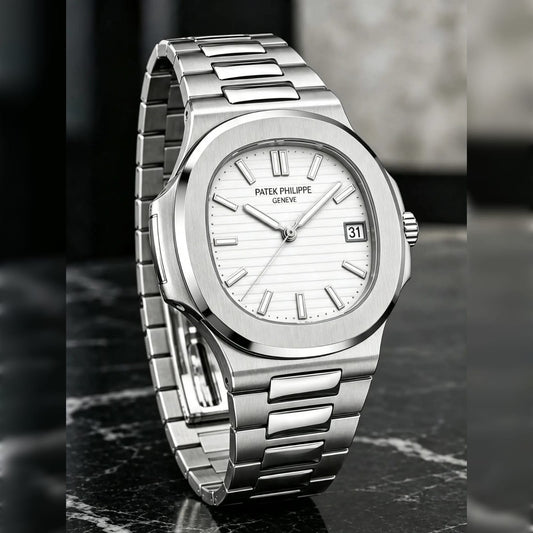 Patex Philippe Luxury White Dial Stainless Steel Watch