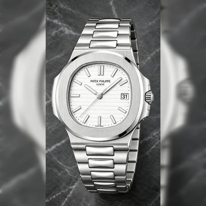 Patex Philippe Luxury White Dial Stainless Steel Watch