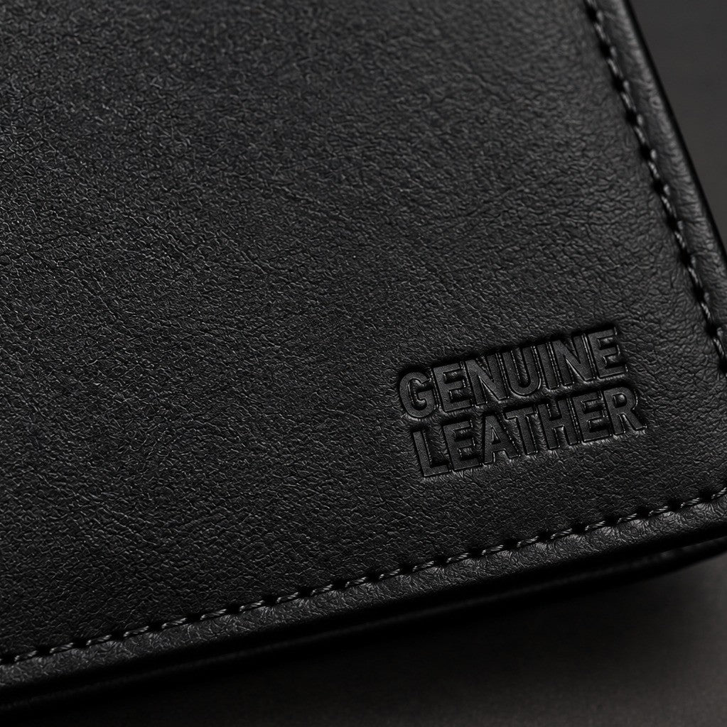 Premium Black Genuine Leather Card Holder Wallet
