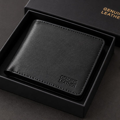 Premium Black Genuine Leather Card Holder Wallet