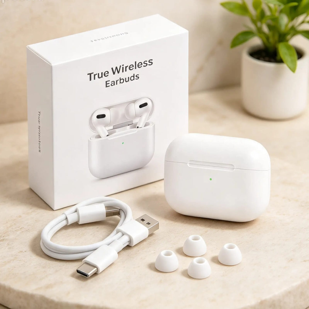 Pro 2 TWS Wireless Bluetooth Earbuds with HD Stereo Sound & Long Battery Charging