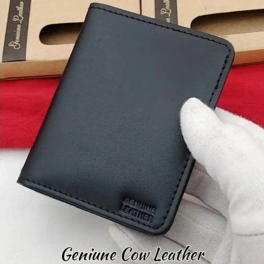 Premium Black Genuine Leather Card Holder Wallet